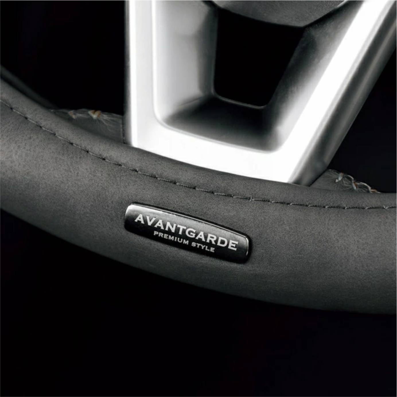 磨砂皮質感柔軟透氣方向盤套黑3